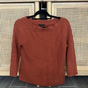 JCrew boatneck 3/4 sleeve sweater orange